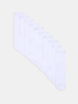Sinsay - Długie skarpetki z bawełną 10 pack - biały