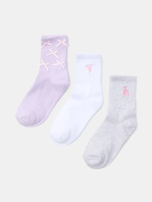 Sinsay - Długie skarpetki z bawełną 3 pack - wielobarwny
