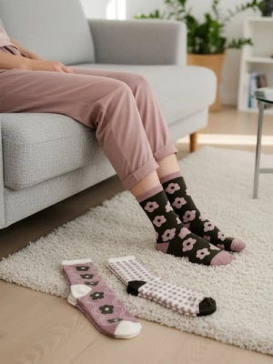 Sinsay - Długie skarpety 3 pack - wielobarwny