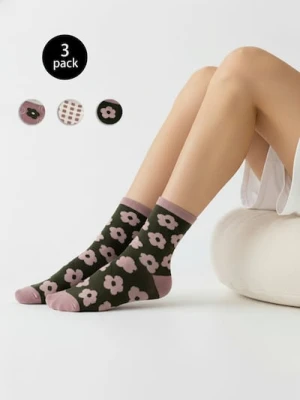 Sinsay - Długie skarpety 3 pack - wielobarwny