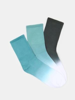 Sinsay - Długie skarpety ombre 3 pack - wielobarwny