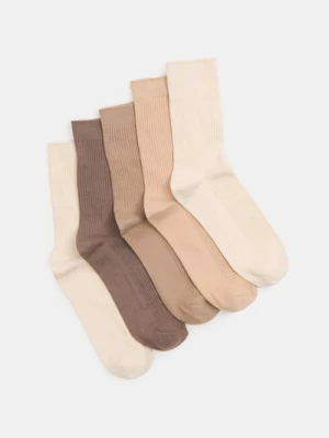 Sinsay - Długie skarpety w prążek 5 pack - wielobarwny