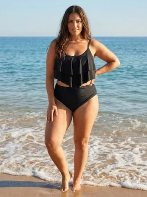 Sinsay - Dół od bikini typu figi z marszczeniami i wysokim stanem - czarny