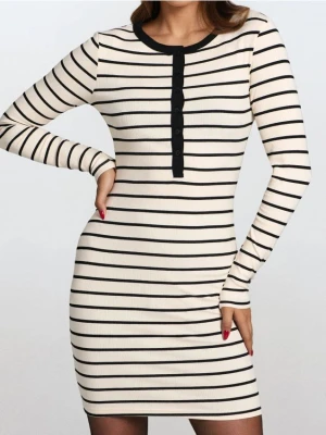 Sinsay - Dopasowana sukienka w paski - wielobarwny