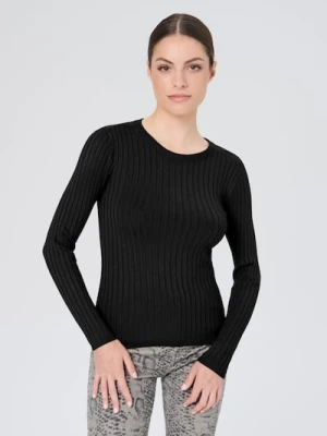 Sinsay - Dopasowany sweter z długimi rękawami - czarny