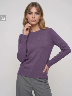 Sinsay - Dopasowany sweter z wiskozą - fioletowy
