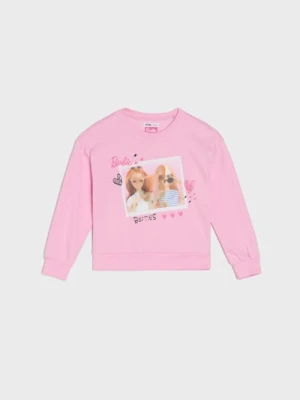 Sinsay - Dresowa bluza crewneck z nadrukiem Barbie - różowy