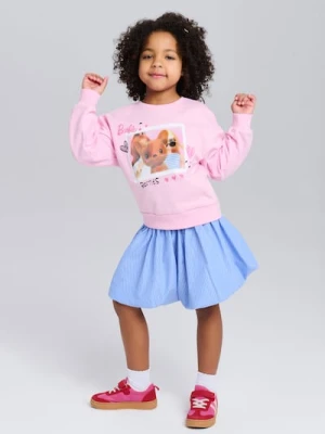 Sinsay - Dresowa bluza crewneck z nadrukiem Barbie - różowy