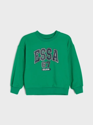 Sinsay - Dresowa bluza crewneck z napisem - zielony