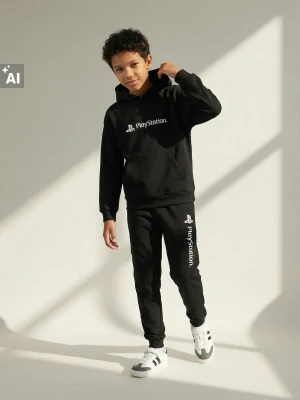 Sinsay - Dresowa bluza hoodie z nadrukiem na plecach PlayStation - czarny