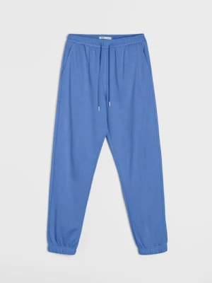 Sinsay - Dresowe spodnie jogger terry - niebieski