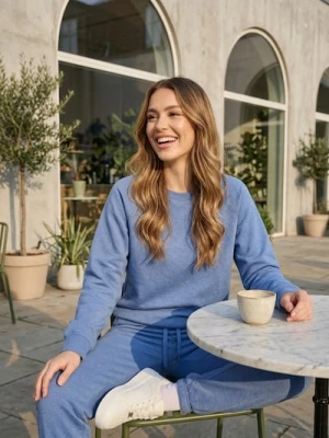 Zdjęcie produktu Sinsay - Dresowe spodnie jogger terry - niebieski