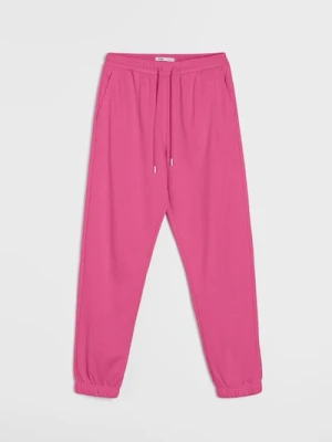 Sinsay - Dresowe spodnie jogger terry - różowy