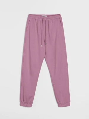 Sinsay - Dresowe spodnie jogger terry - różowy