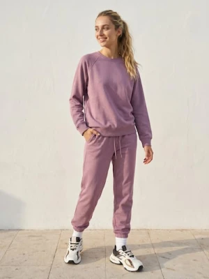 Sinsay - Dresowe spodnie jogger terry - różowy
