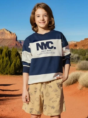 Sinsay - Dresowe szorty z wakacyjnym motywem - beżowy