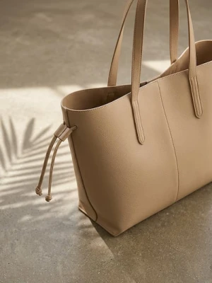 Sinsay - Duża torba shopper - beżowy