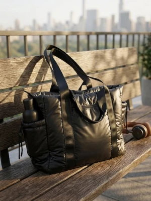 Sinsay - Duża torba shopper w sportowym stylu - czarny