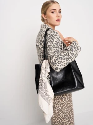 Sinsay - Duża torebka na ramię - czarny