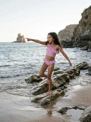 Sinsay - Dwuczęściowy strój kąpielowy w paski - różowy