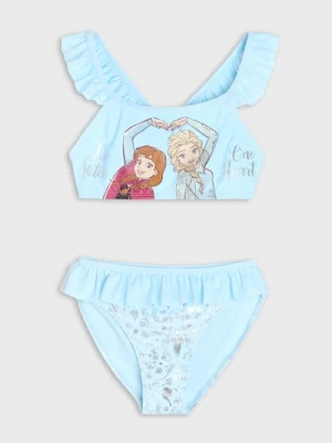 Sinsay - Dwuczęściowy strój kąpielowy z falbanami Frozen - błękitny