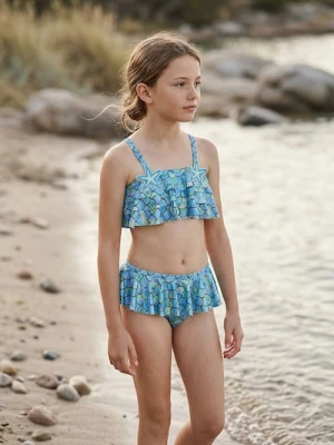Sinsay - Dwuczęściowy strój kąpielowy z falbanami i motywem syreny - niebieski