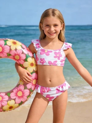 Sinsay - Dwuczęściowy strój kąpielowy z motywem kwiatowym - różowy