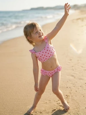 Sinsay - Dwuczęściowy strój kąpielowy z motywem serc - różowy