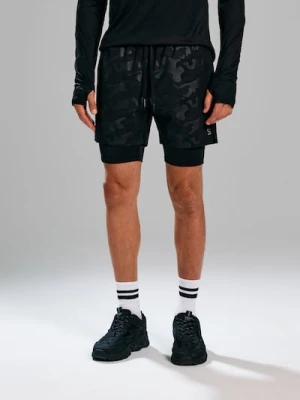 Sinsay - Dwuwarstwowe spodenki sportowe - czarny