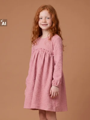 Sinsay - Dzianinowa sukienka babydoll - różowy