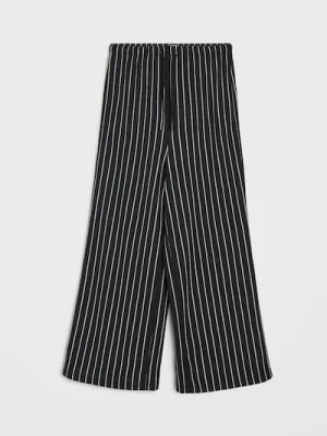 Sinsay - Dzianinowe spodnie wide leg w paski - wielobarwny