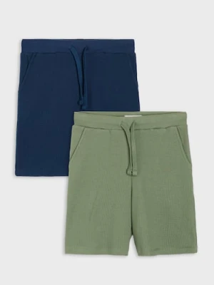 Sinsay - Dzianinowe szorty 2 pack - zielony