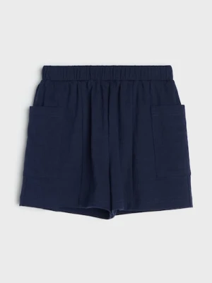Sinsay - Dzianinowe szorty - granatowy