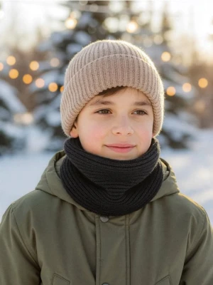 Sinsay - Dzianinowy szalik z ociepleniem - czarny