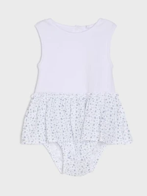 Sinsay - Elastyczne body niemowlęce z sukienką w kwiatowy wzór - biały