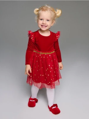 Sinsay - Elegancka sukienka babydoll - czerwony