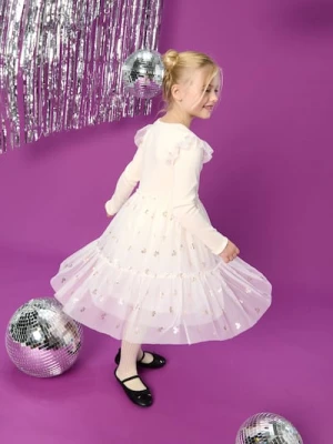 Sinsay - Elegancka sukienka babydoll - kremowy