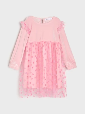 Sinsay - Elegancka sukienka babydoll - różowy