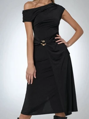 Sinsay - Elegancka sukienka midi - czarny