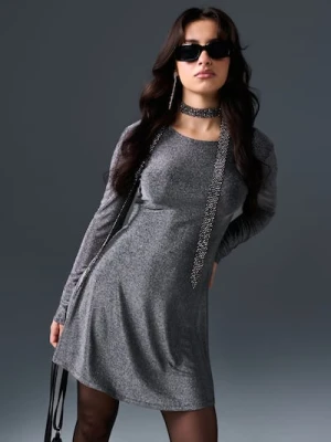 Sinsay - Elegancka sukienka mini - srebrny