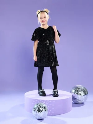 Sinsay - Elegancka sukienka mini z połyskiem - czarny