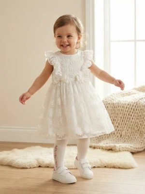 Sinsay - Elegancka sukienka tiulowa z ozdobnymi kokardami - biały