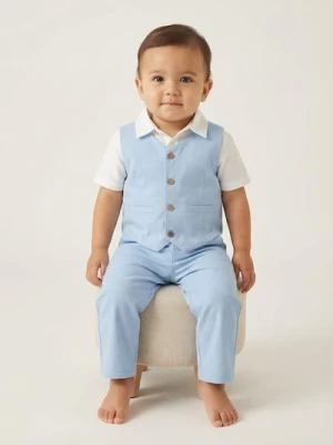 Sinsay - Elegancki komplet: kamizelka i spodnie - niebieski