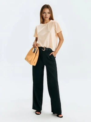 Sinsay - Eleganckie klasyczne spodnie z domieszką wiskozy - czarny