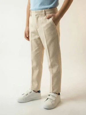 Sinsay - Eleganckie spodnie chino - kremowy