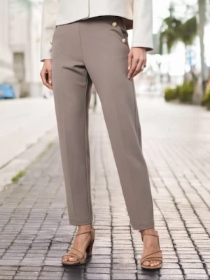 Sinsay - Eleganckie spodnie w kant - brązowy