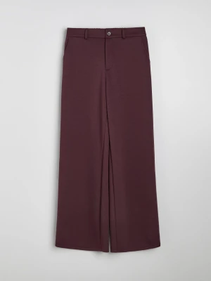 Sinsay - Eleganckie spodnie wide leg z domieszką wiskozy - czerwony
