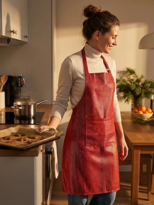 Sinsay - Fartuch kuchenny z kieszenią - czerwony