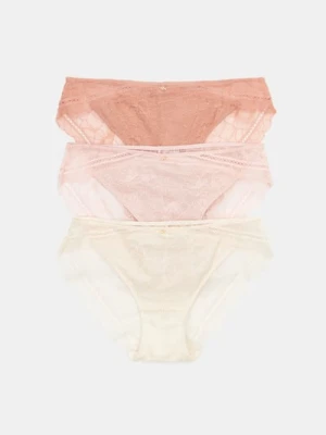 Sinsay - Figi z koronką 3 pack - wielobarwny