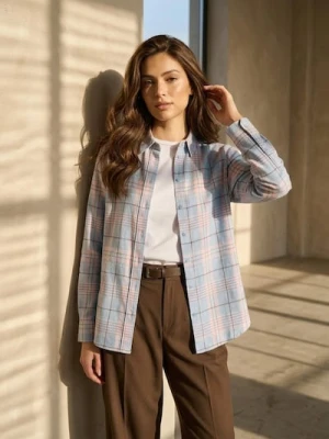 Sinsay - Flanelowa koszula w kratę - różowy